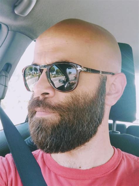 best sunglasses for bald guys|bald bearded man with glasses.